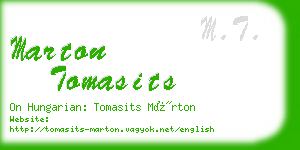 marton tomasits business card